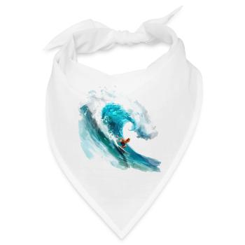 Surfer beim Reiten einer großen Welle in einer 2D- - Bandana - Weiß - Vorne