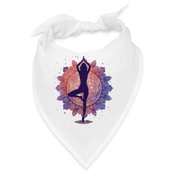 Die Serenität des Yoga: Silhouette in Pose mit Man - Bandana - Weiß - Vorne