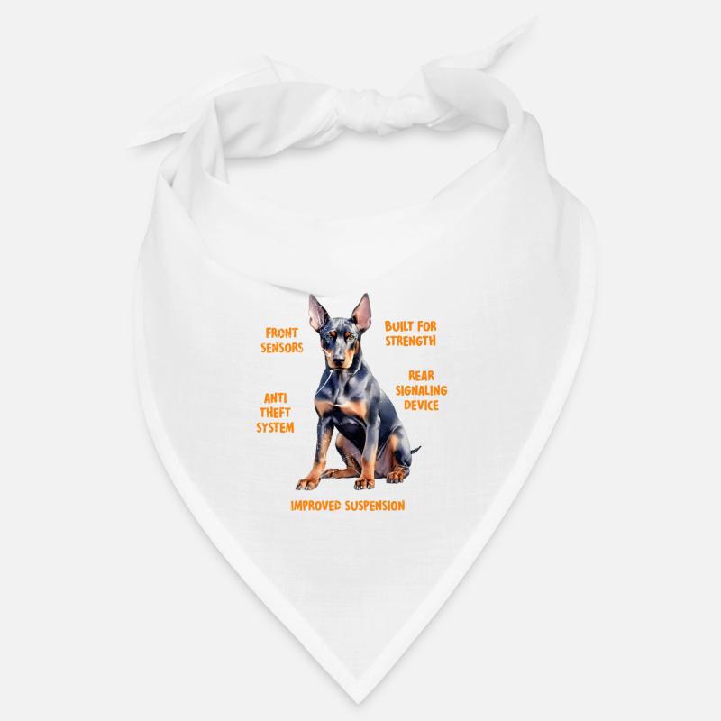 Doberman GERMAN ENGINEERING Funny Doberman - Bandana - white