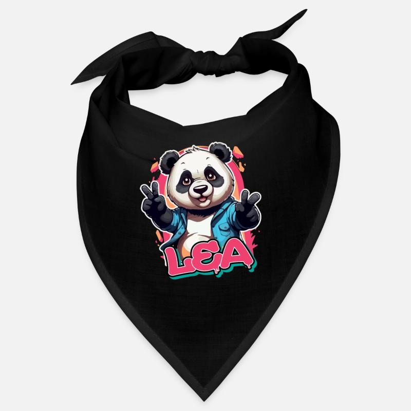 LEA - Schöner Mädchen Name mit coolem Panda Bandana