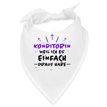 Konditorin Spruch Backen Witz Konditorin Geschenk - Bandana - Weiß - Vorne