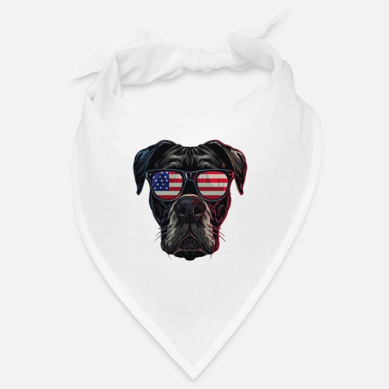 Boxer with American Sunglasses Bandana