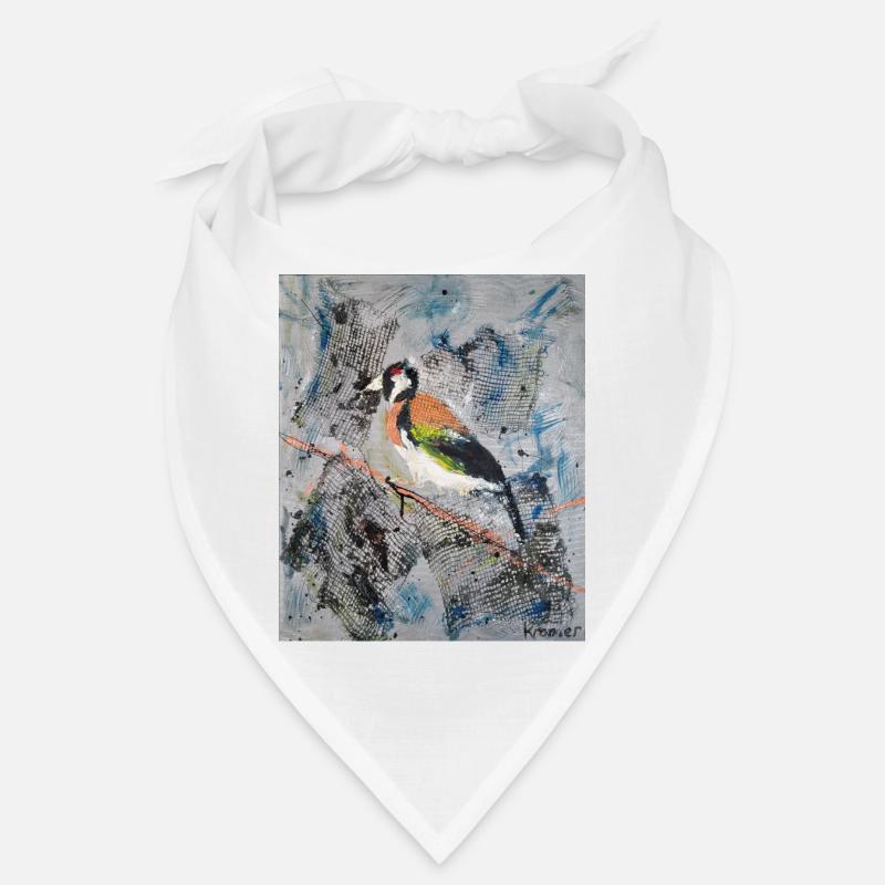 Peinture acrylique avec Stiglitz sur branche d’arbre - Bandana - blanc