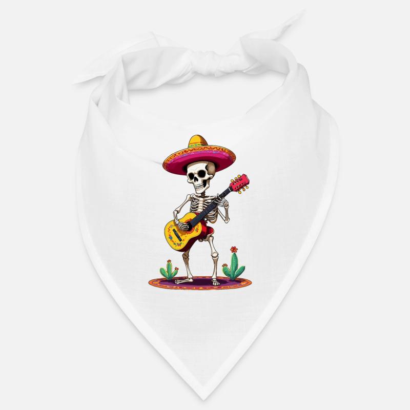 Guitariste squelette mariachi mexicain Bandana