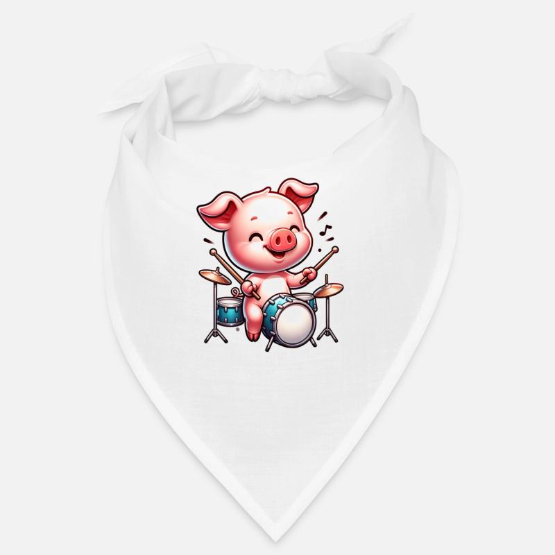 Conception de ferme de batteur de cochon mignon Bandana