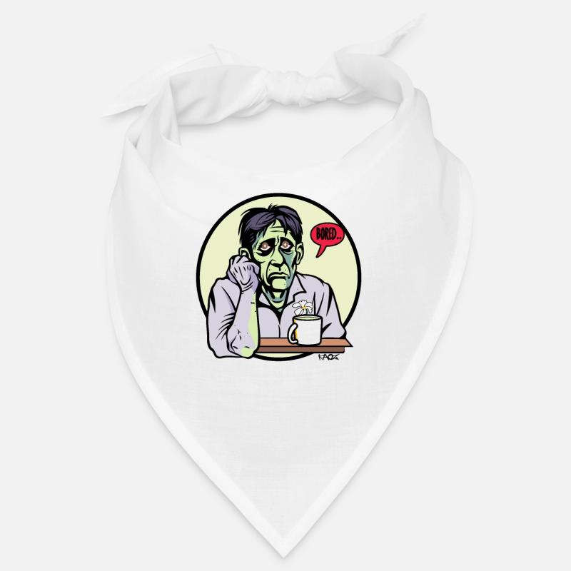 Zombie ennuyé avec du café et de la fleur Bandana