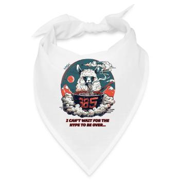 Der Rummel ist vorbei: Lama isst Ramen-Nudeln - Bandana - Weiß - Vorne