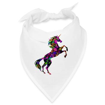 Einhorn Farbmuster Symbol T-Shirt Sprühfarbe - Bandana - Weiß - Vorne