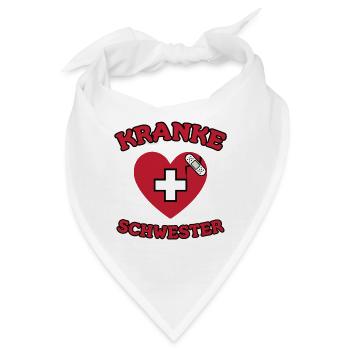 Kranke Schwester / Lustiges Wortspiel - Bandana - Weiß - Vorne
