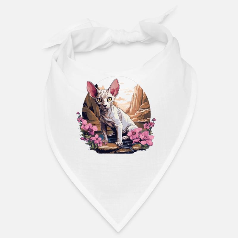 Sphynx Kätzchen Sphynx Katze - Bandana - Weiß