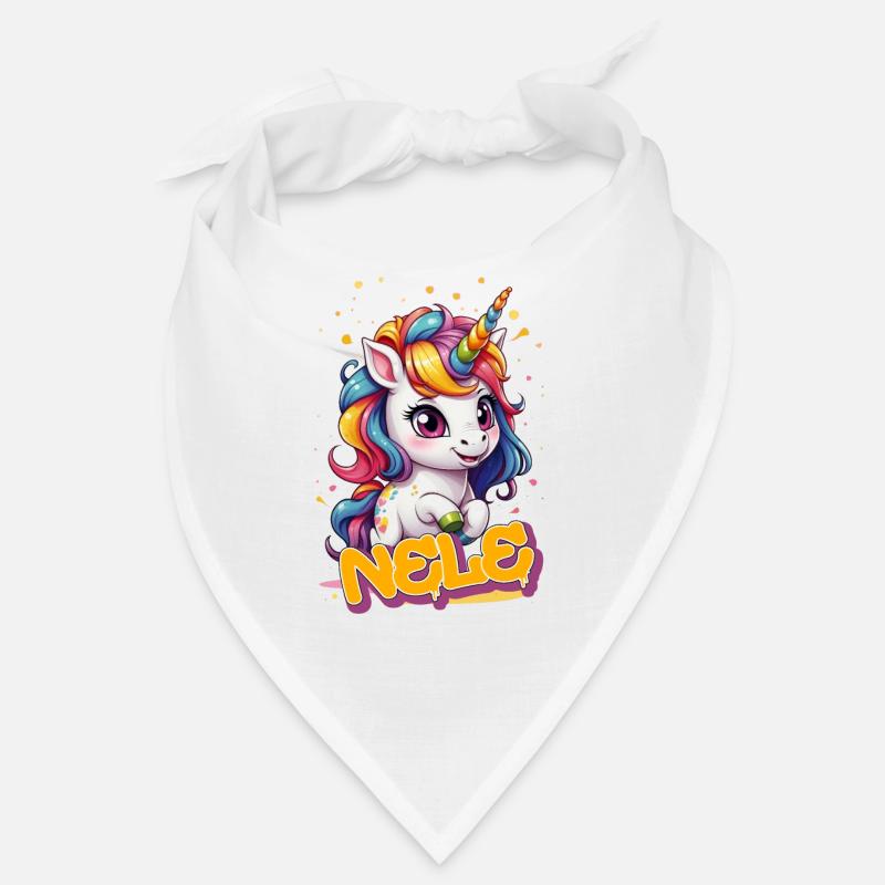 NELE - Schöner Mädchen Name mit süßem Einhorn Bandana