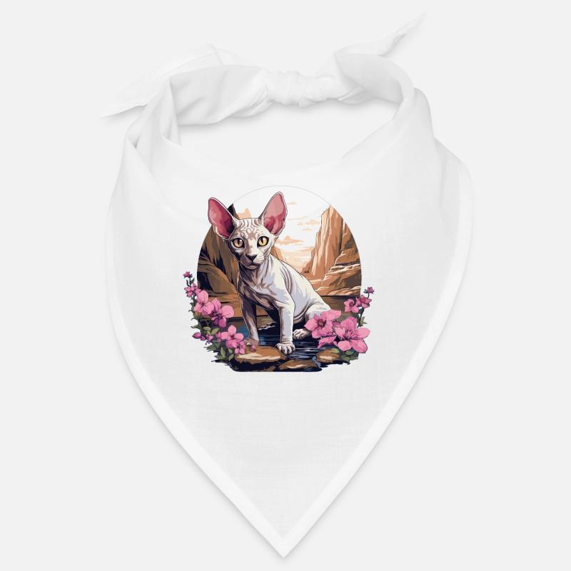 Sphynx Kätzchen Sphynx Katze - Bandana - Weiß