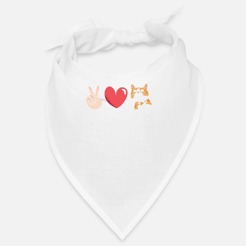 Katze Peace Love Cat Mom Bandana