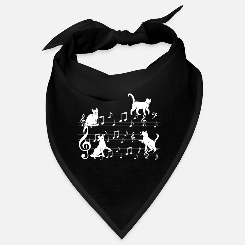 Chats jouant avec un chat de note de musique Bandana