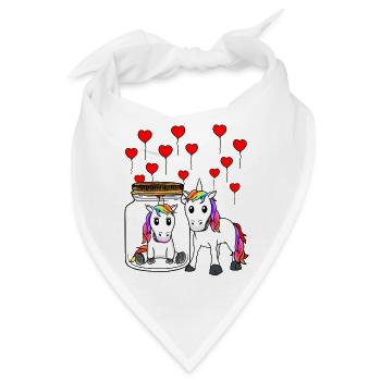 Einhörner Liebeskummer Trennung Valentinstag - Bandana - Weiß - Vorne