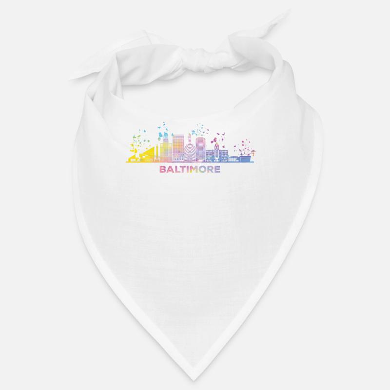 Baltimorean Aquarell Skyline Baltimore Bandana