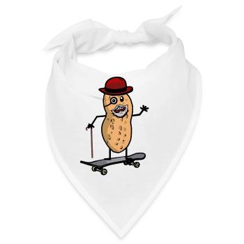 Erdnuss Großvater Skaten Skater Nuss Opa - Bandana - Weiß - Vorne