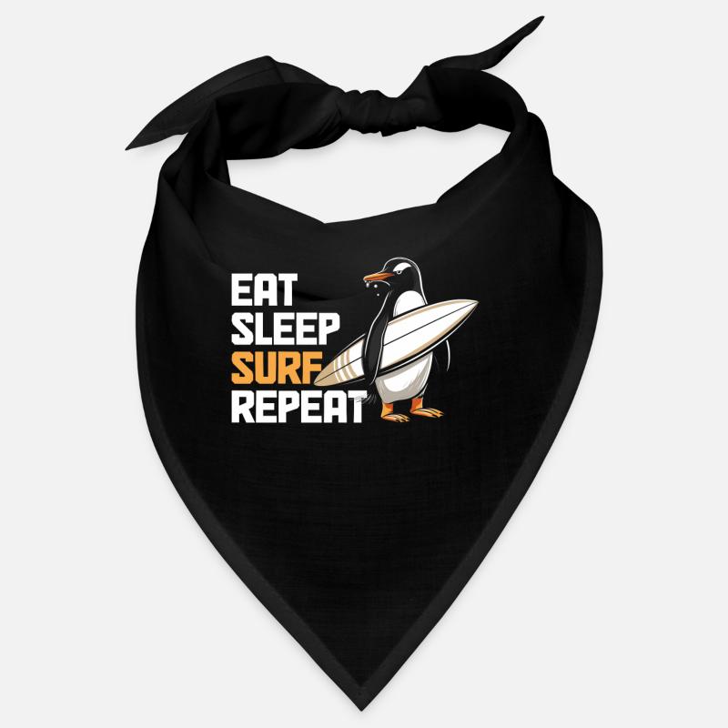 Surfing Eat Sleep Penguin Surfer Gift Bandana