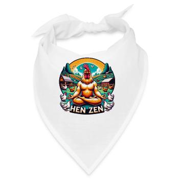 Hen Zen Hahn Hühner Bauernhof - Bandana - Weiß - Vorne