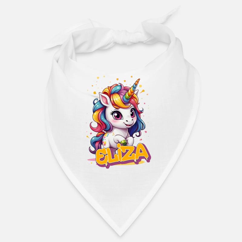 ELIZA - Schöner Mädchen Name mit süßem Einhorn Bandana