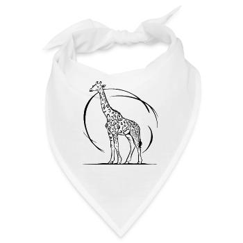 Giraffe lustiges Tier Geschenk Idee - Bandana - Weiß - Vorne