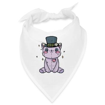 niedliche Stofftier Katze Halloween Katzen - Bandana - Weiß - Vorne