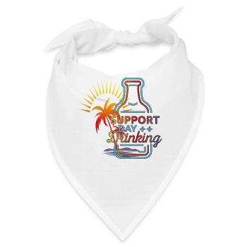 Support Day Drinking. Feiern, Erfrischung, Palmen, - Bandana - Weiß - Vorne