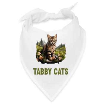 Tabby Kätzchen Tabby Katze - Bandana - Weiß - Vorne
