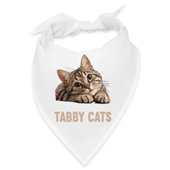Tabby Kätzchen Tabby Katze - Bandana - Weiß - Vorne
