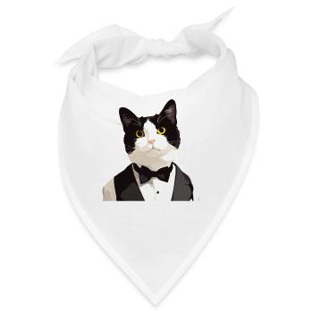Tuxedo Kätzchen Tuxedo Katze - Bandana - Weiß - Vorne