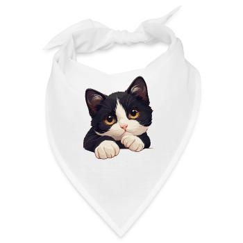 Tuxedo Kätzchen Tuxedo Katze - Bandana - Weiß - Vorne