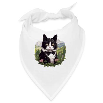 Tuxedo Kätzchen Tuxedo Katze - Bandana - Weiß - Vorne