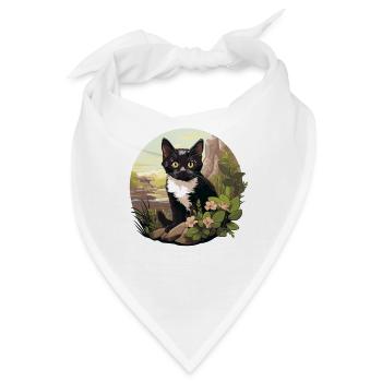 Tuxedo Kätzchen Tuxedo Katze - Bandana - Weiß - Vorne