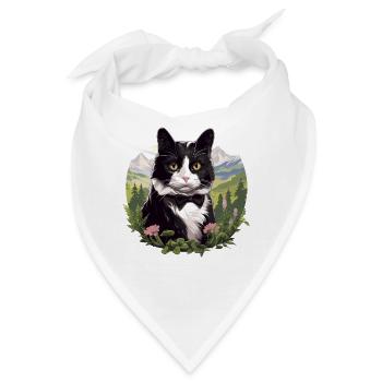 Tuxedo Kätzchen Tuxedo Katze - Bandana - Weiß - Vorne