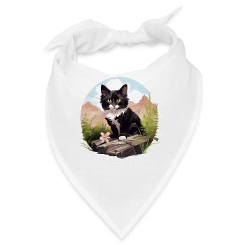 Tuxedo Kätzchen Tuxedo Katze - Bandana - Weiß - Vorne