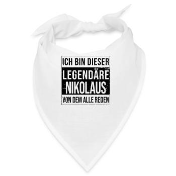 Ich bin dieser legendäre für Nikolaus - Bandana - Weiß - Vorne