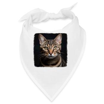 Tabby Kätzchen Tabby Katze - Bandana - Weiß - Vorne