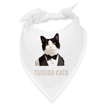 Tuxedo Kätzchen Tuxedo Katze - Bandana - Weiß - Vorne