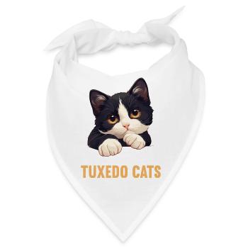 Tuxedo Kätzchen Tuxedo Katze - Bandana - Weiß - Vorne
