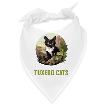 Tuxedo Kätzchen Tuxedo Katze - Bandana - Weiß - Vorne