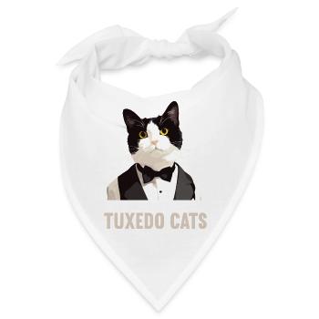 Tuxedo Kätzchen Tuxedo Katze - Bandana - Weiß - Vorne