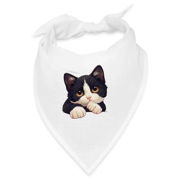 Tuxedo Kätzchen Tuxedo Katze - Bandana - Weiß - Vorne