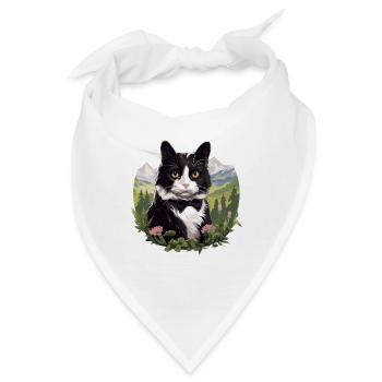 Tuxedo Kätzchen Tuxedo Katze - Bandana - Weiß - Vorne