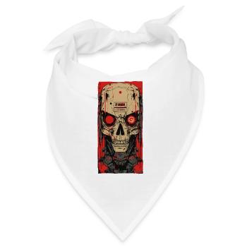 Horror Cyborg Totenkopf - Bandana - Weiß - Vorne