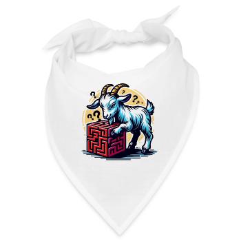 Coole Ziegen löst Rätsel - Bandana - Weiß - Vorne