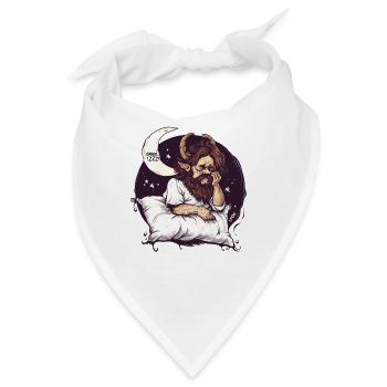 Schläfriger Erzengel mit Hörnern und dem Mond - Bandana - Weiß - Vorne