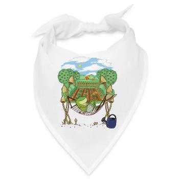 Frosch Gärtner Gartenarbeit Entspannung - Bandana - Weiß - Vorne