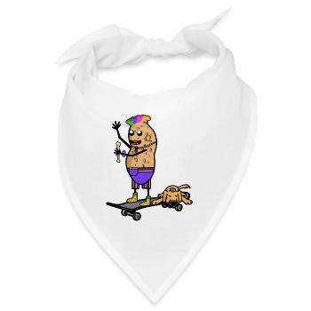 Erdnuss Skater Hund Jugendlicher Jugendliche - Bandana - Weiß - Vorne