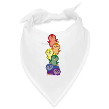 Rainbow Flag Gay Pride LGBTQ Pinguin süßer Pinguin - Bandana - Weiß - Vorne