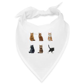 Katze Katzen Tricks lustiges Katzen - Bandana - Weiß - Vorne